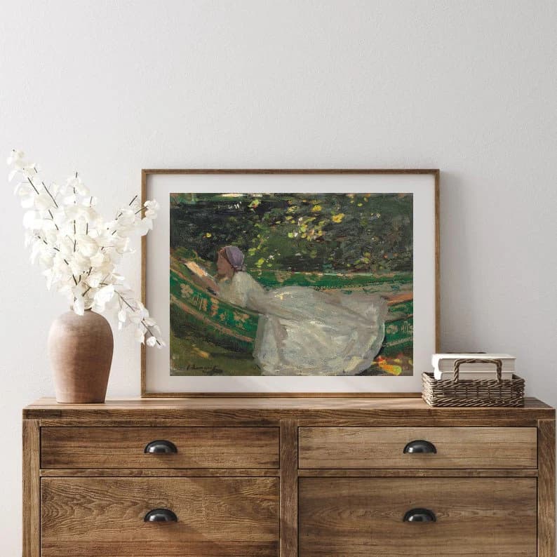 Vintage Woman Reading Painting | Antique Oil Girl with Book Artwork | Classic Portrait Art | 19th Century Art Print | PRINTABLE art - image 3