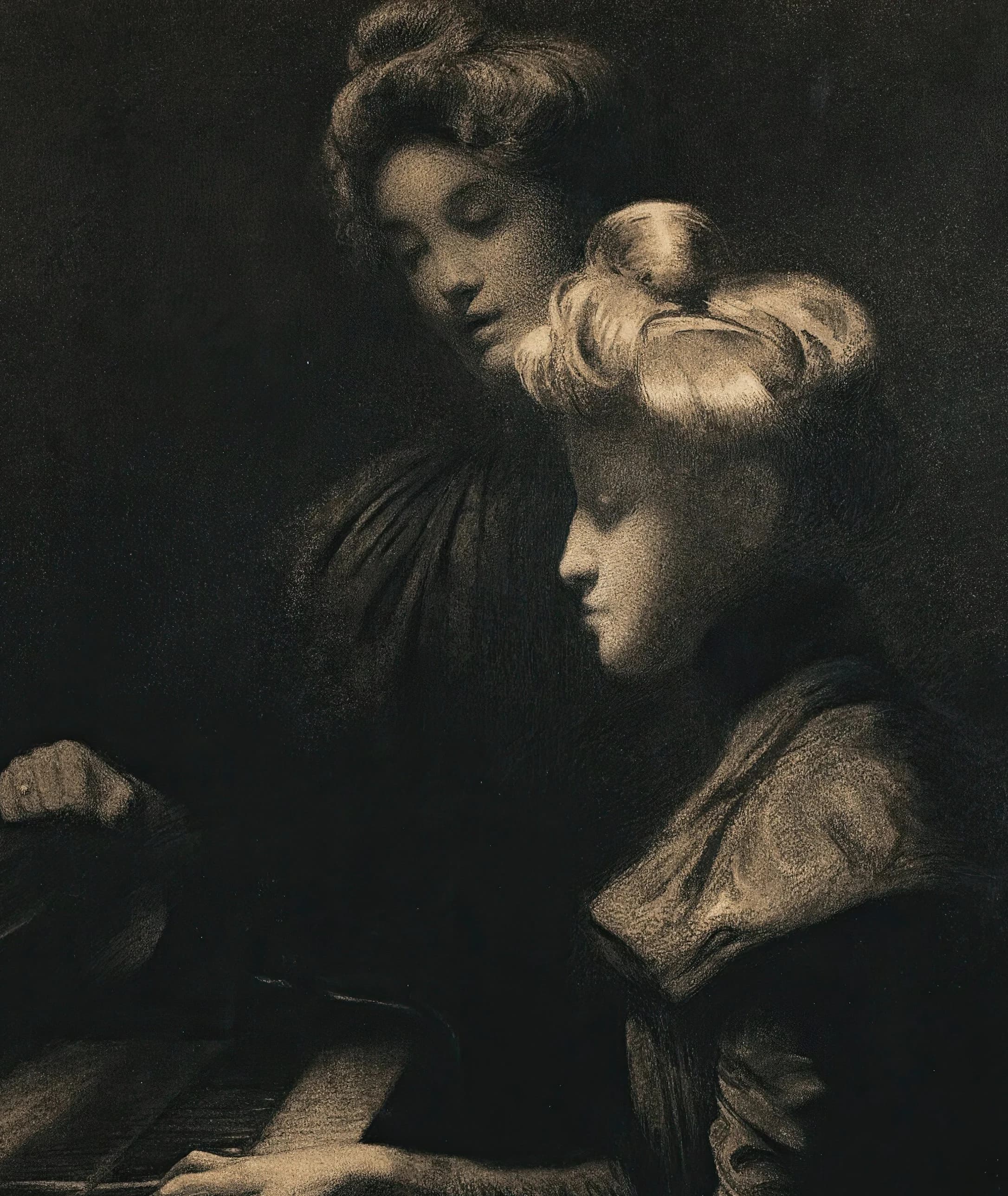 Vintage Women Playing Piano Painting | Black and White Artwork | Classic Female Portrait Poster | 19th Century Art Print | PRINTABLE art - image 5