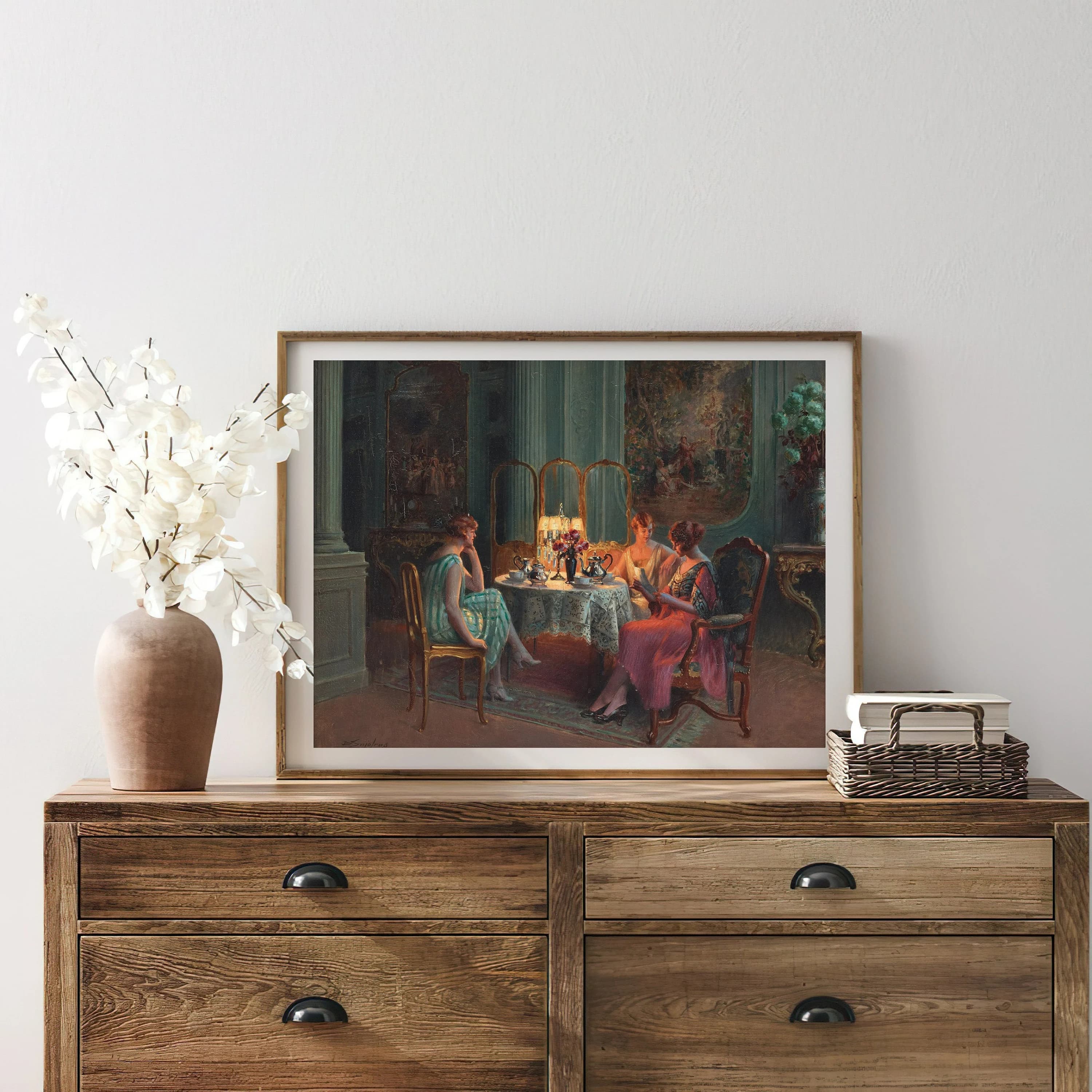Vintage Women Portrait Painting | Antique Still Life Table Artwork | Classic House Interior Poster | 19th Century Art Print | PRINTABLE art - image 4
