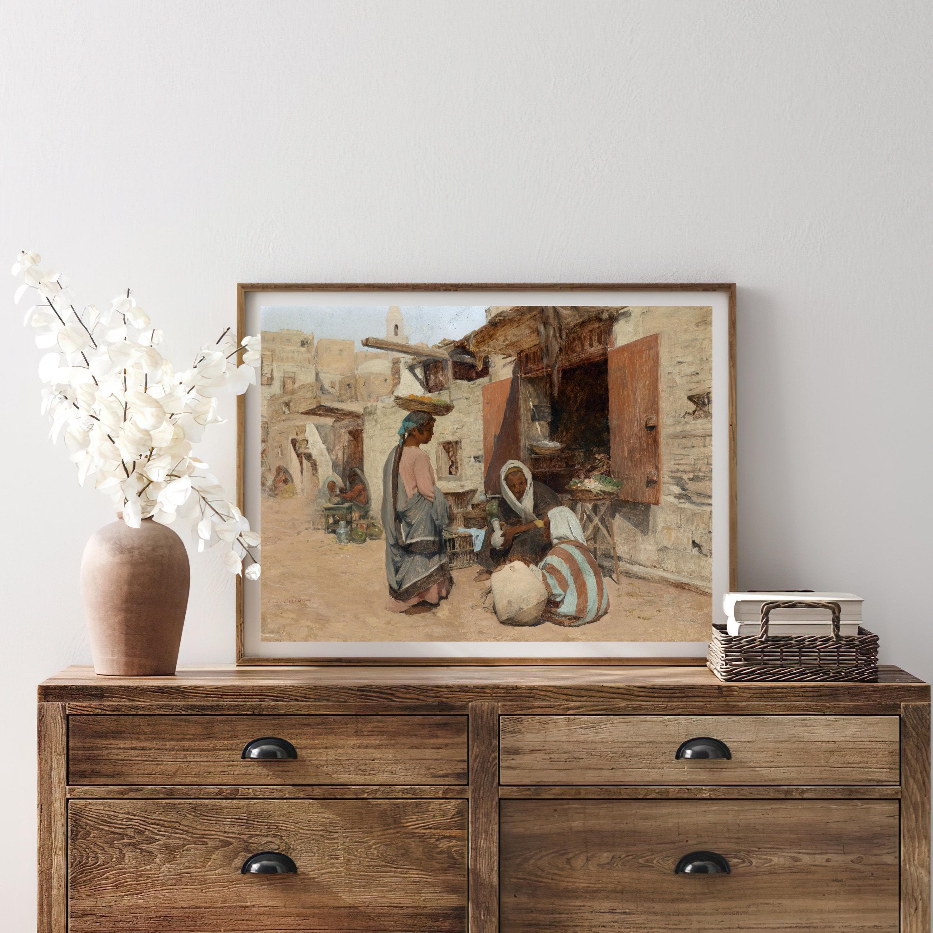 Vintage Middle Eastern Town Painting | Arab Street Artwork | Classic Cityscape Portrait Poster | 19th Century Art Print | PRINTABLE art - image 5