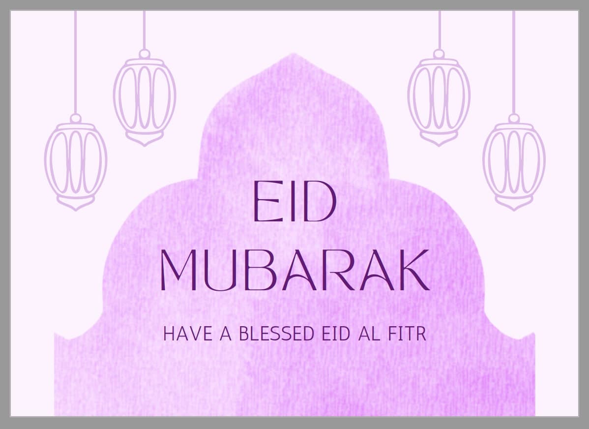 Eid Mubarak Greeting Card Digital
