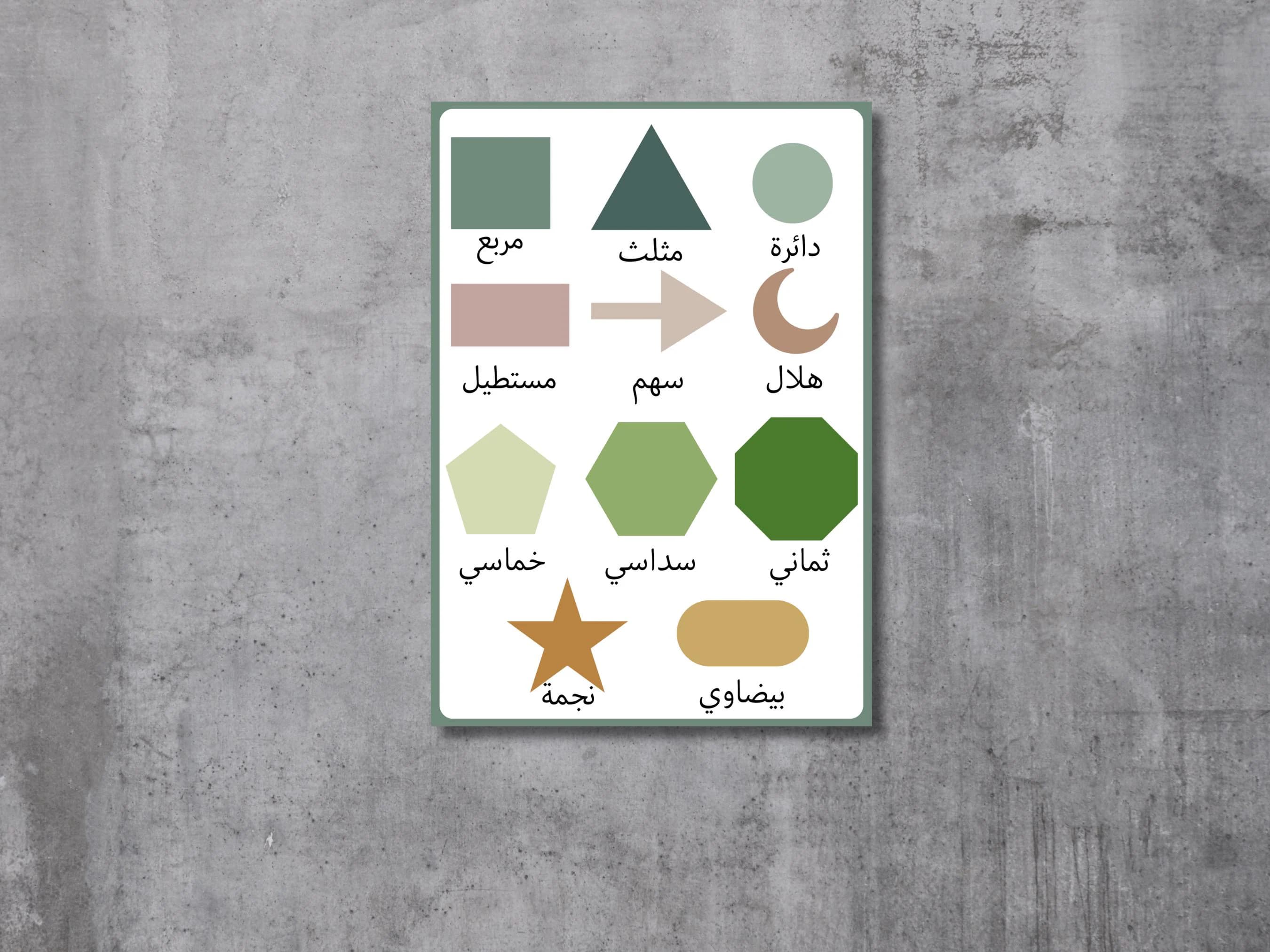 Arabic Shapes Educational Poster for Children | Digital Download | Learn Arabic