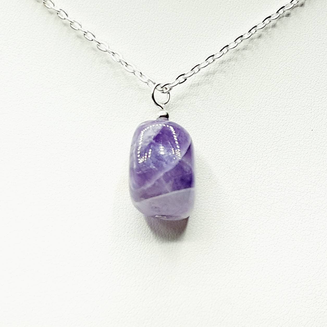 Amethyst Necklace:  Natural Gemstone Reiki Infused Healing Pendant