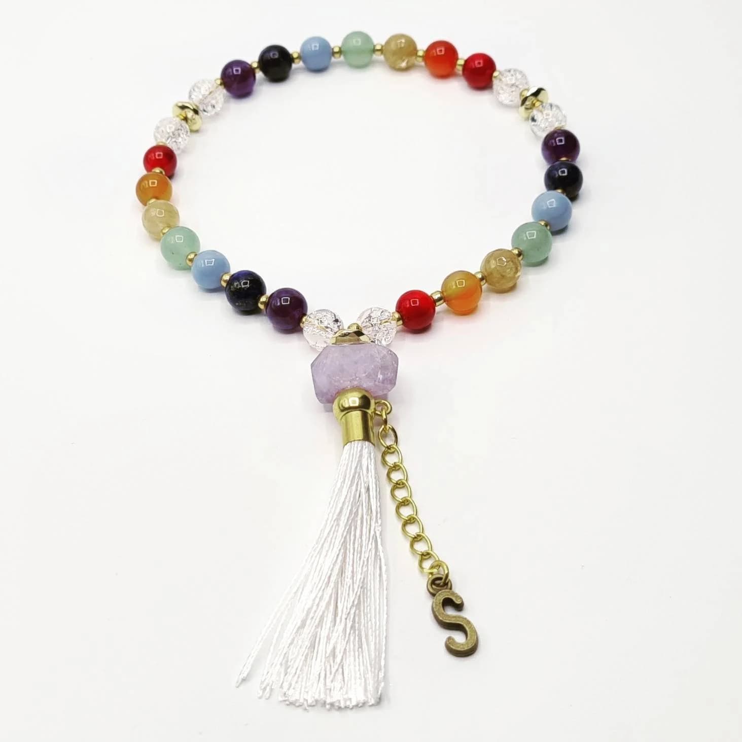 Personalised Rainbow Chakra Pocket Mala