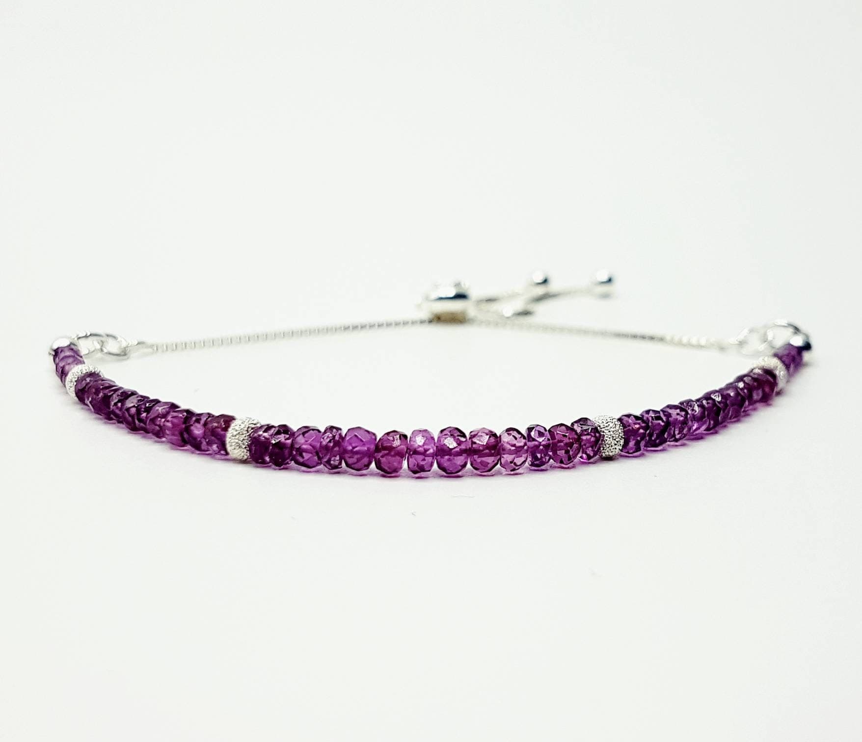 Mozambique Purple Garnet Bracelet in Sterling Silver, Natural Gemstone, Reiki Infused Bracelet, Healing Jewellery - image 3