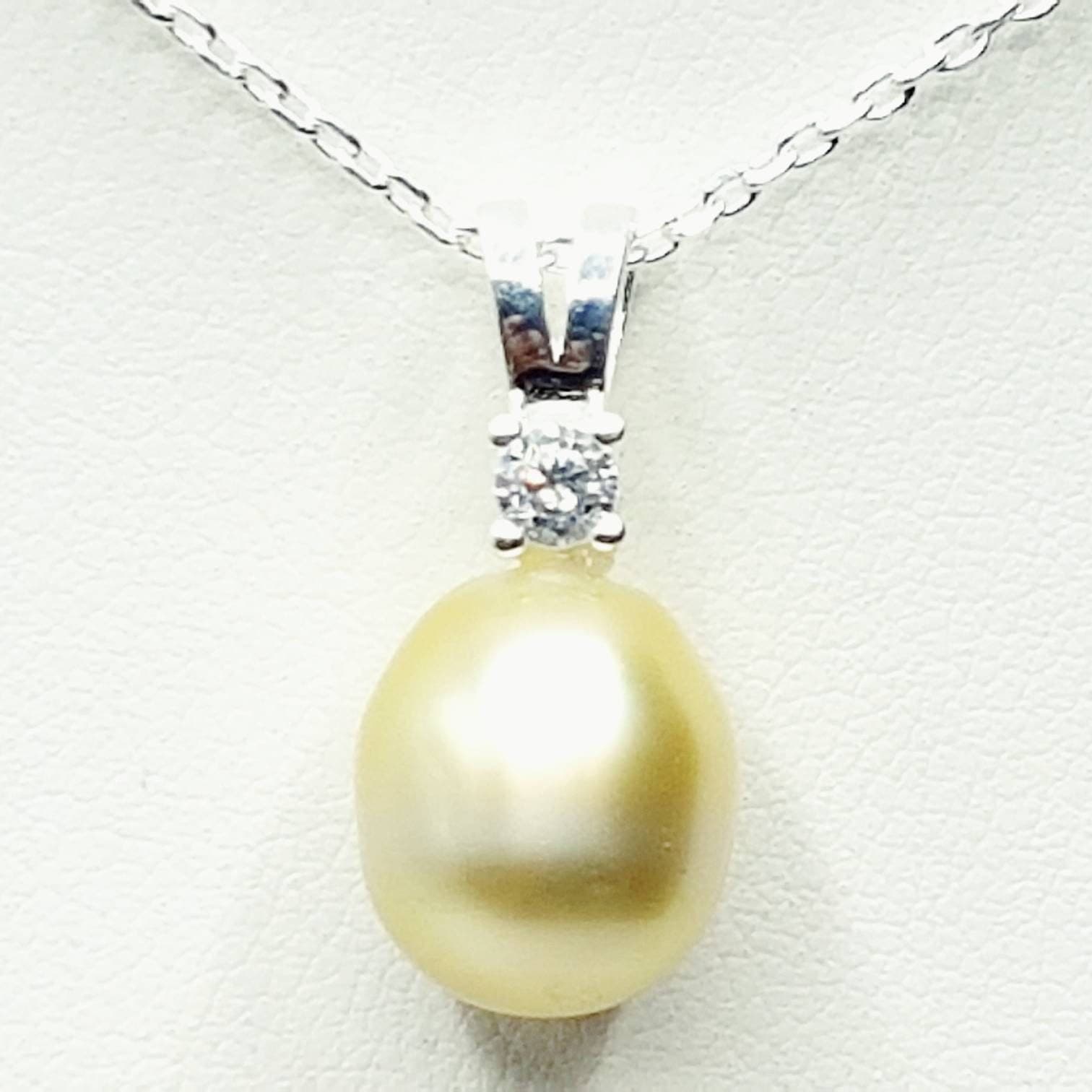 Champagne South Sea Pearl Necklace in Sterling Silver - image 3