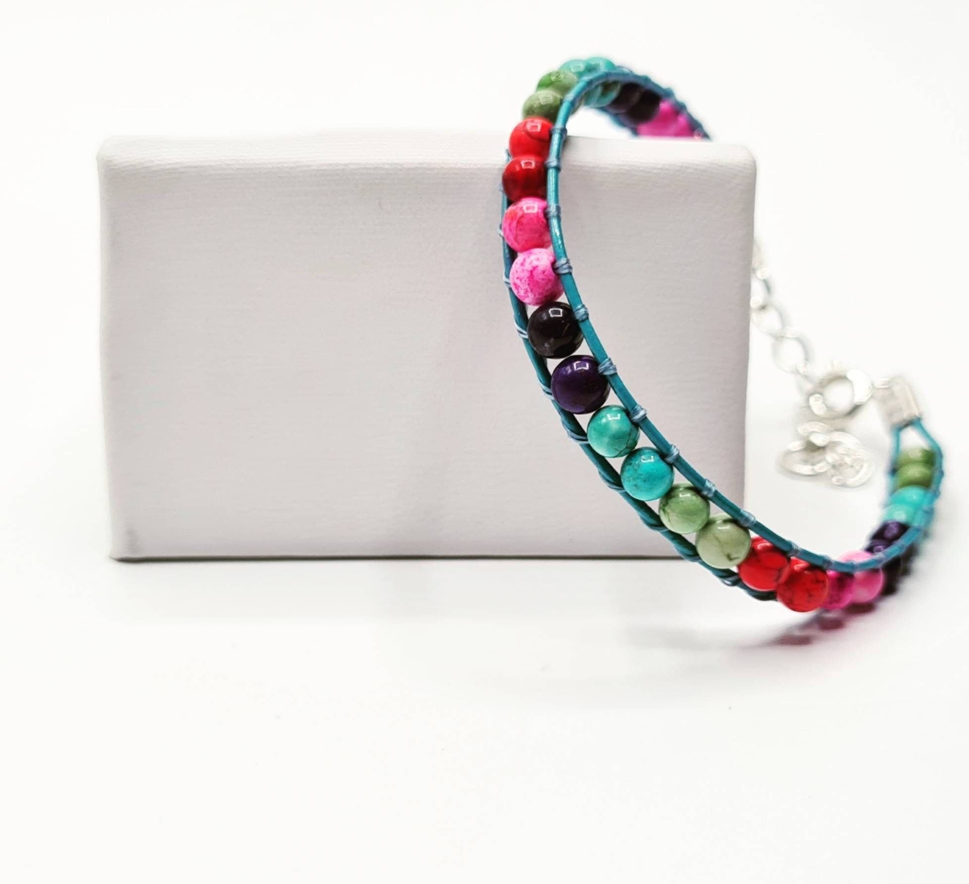 Rainbow Magnesite Single Wrap Bracelet - image 4