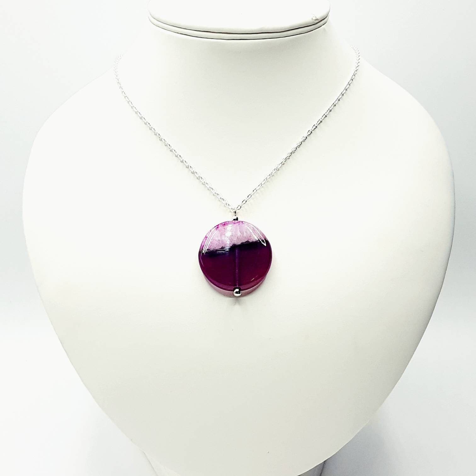 Pink Agate Necklace - image 3