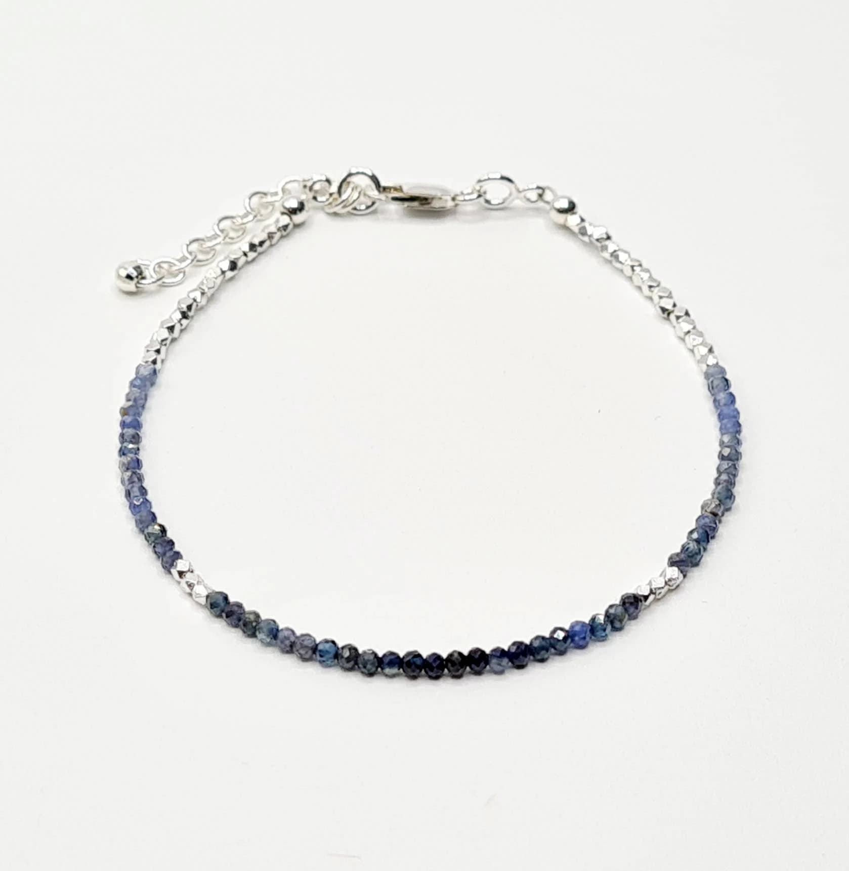 Delicate Sterling Silver Ombre Sapphire Bracelet - image 4