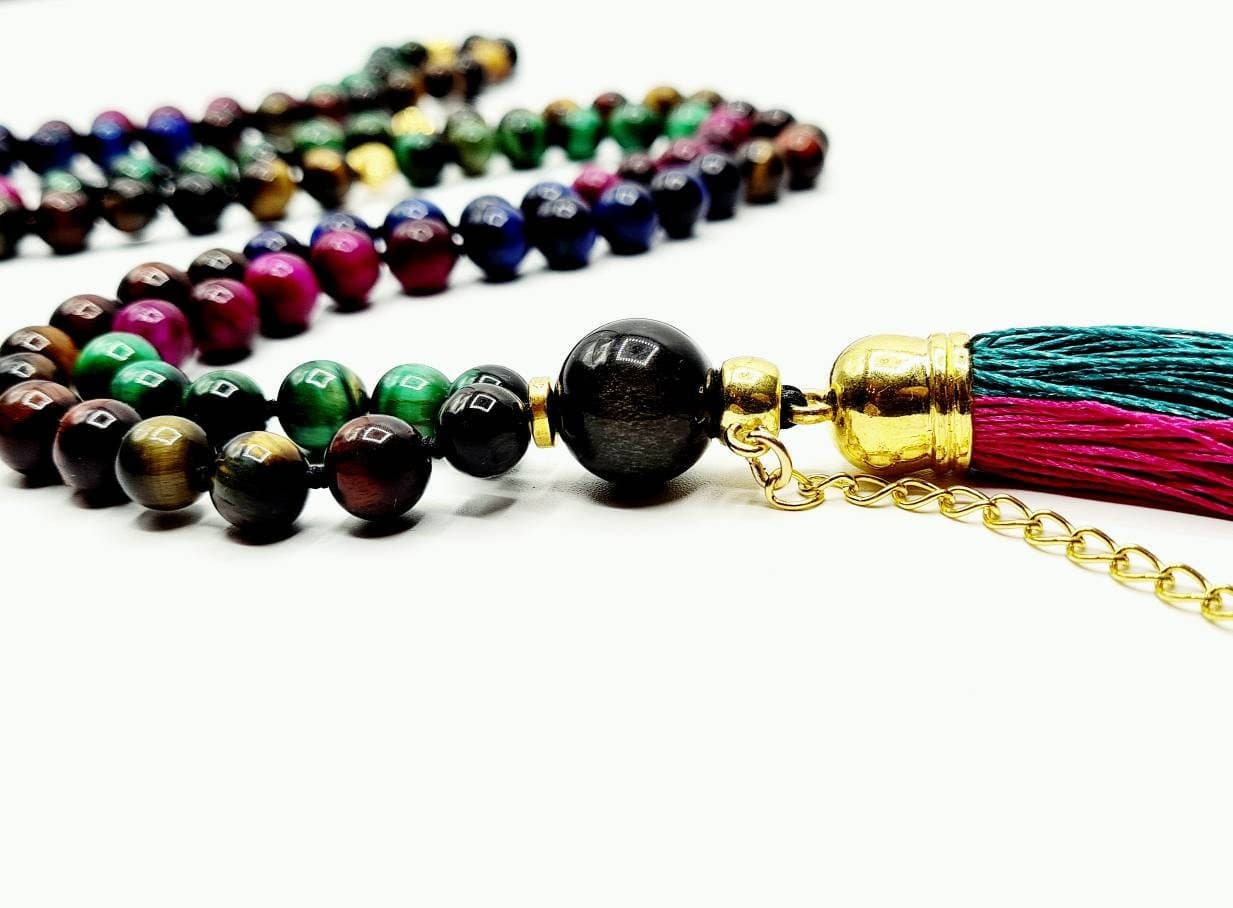 Personalised Multicolour Tiger's Eye Mala