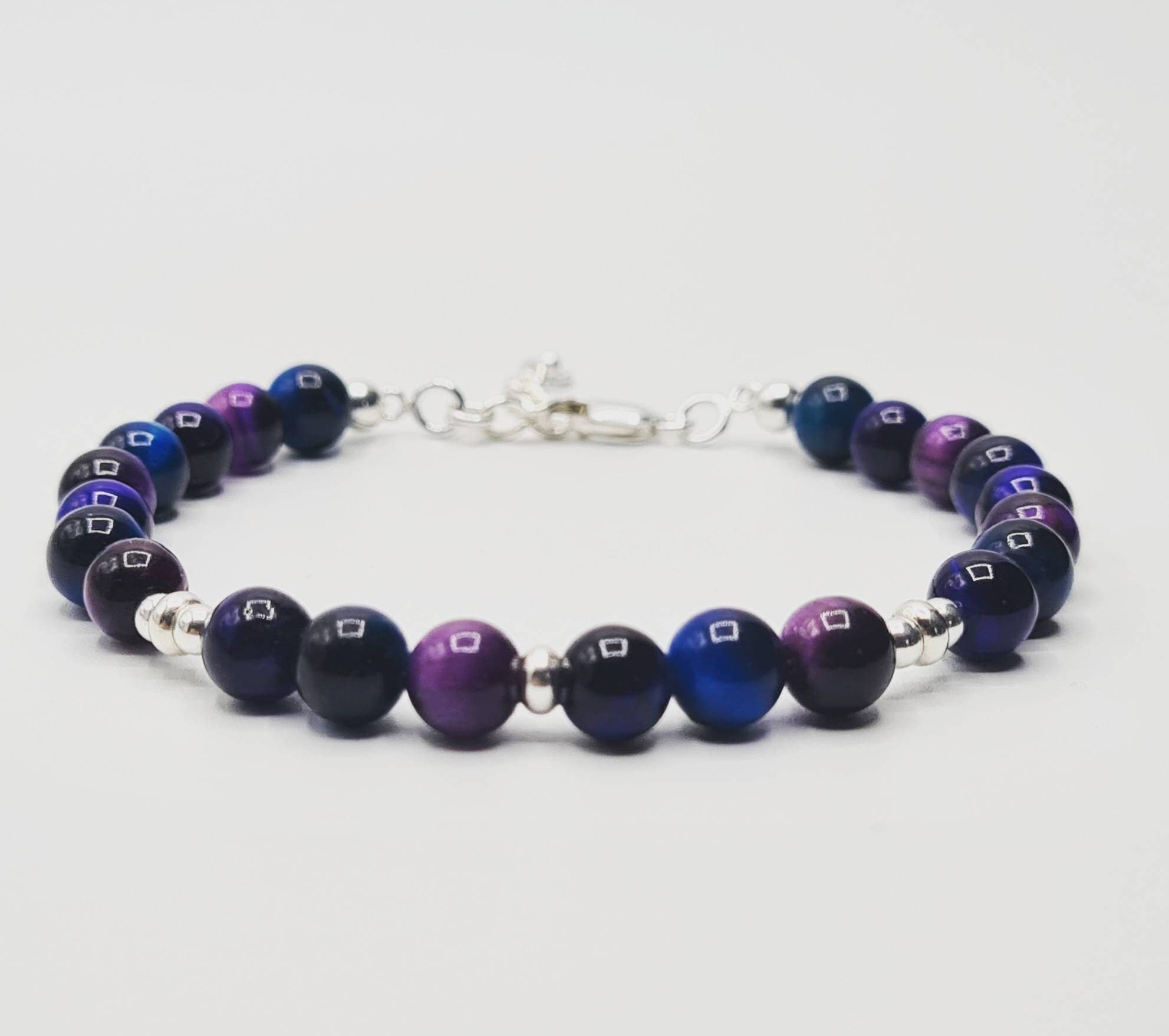 Multicolour Tiger's Eye Bracelet in Sterling Silver