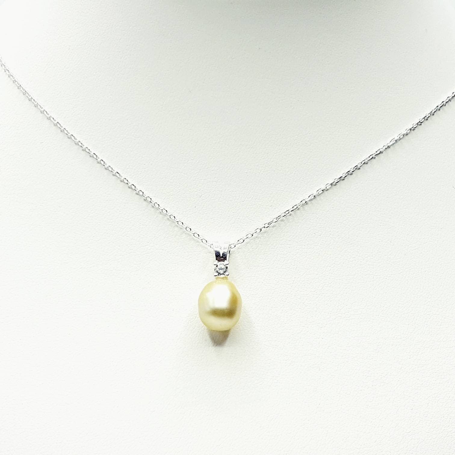 Champagne South Sea Pearl Necklace in Sterling Silver - image 5