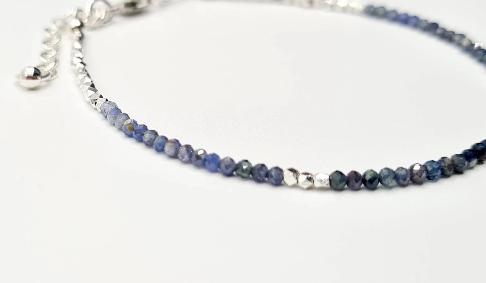 Delicate Sterling Silver Ombre Sapphire Bracelet - image 3