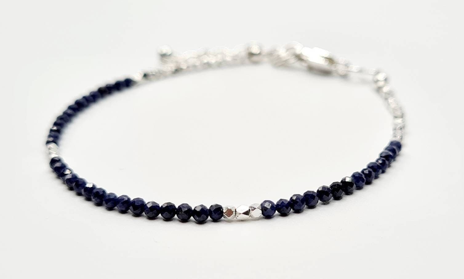 Delicate Sterling Silver Sapphire Bracelet - image 3