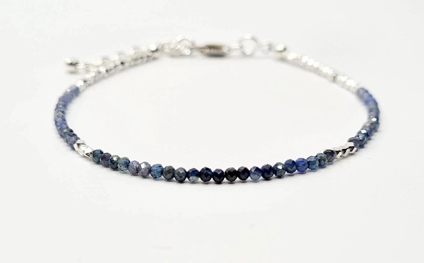 Delicate Sterling Silver Ombre Sapphire Bracelet