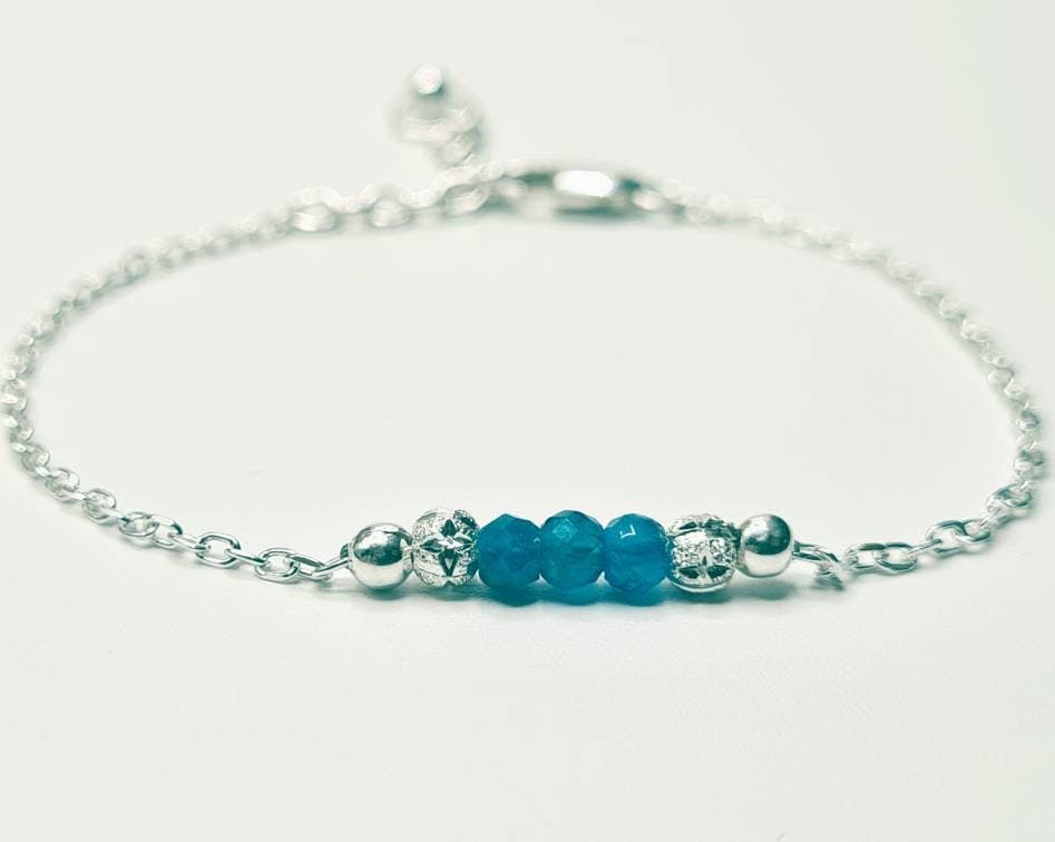 Delicate Blue Apatite Bracelet in Sterling Silver - image 4