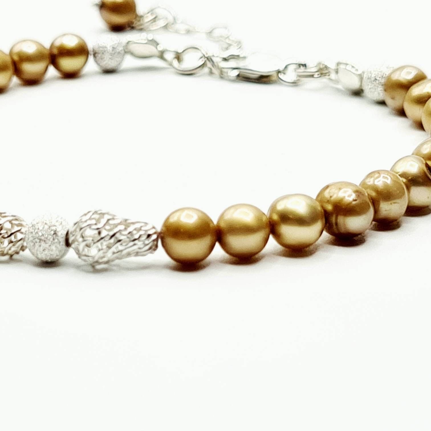 Champagne Pearl Bracelet in Sterling Silver - image 3
