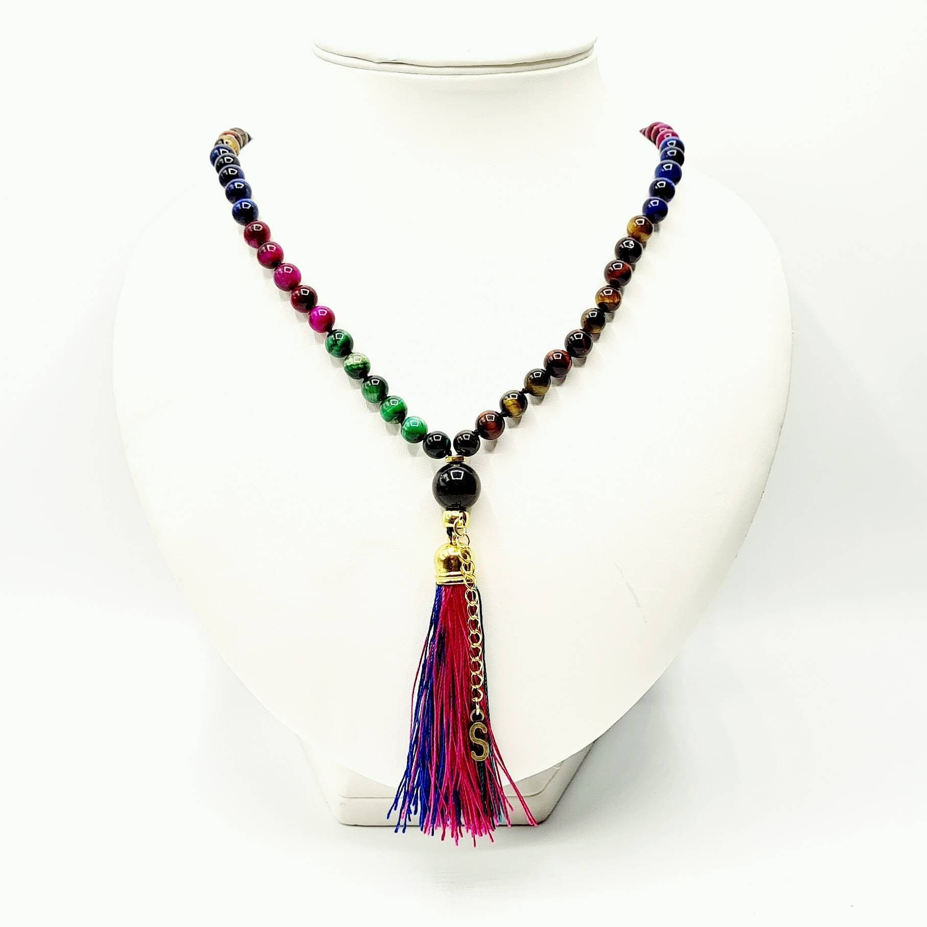 Personalised Multicolour Tiger's Eye Mala - image 3