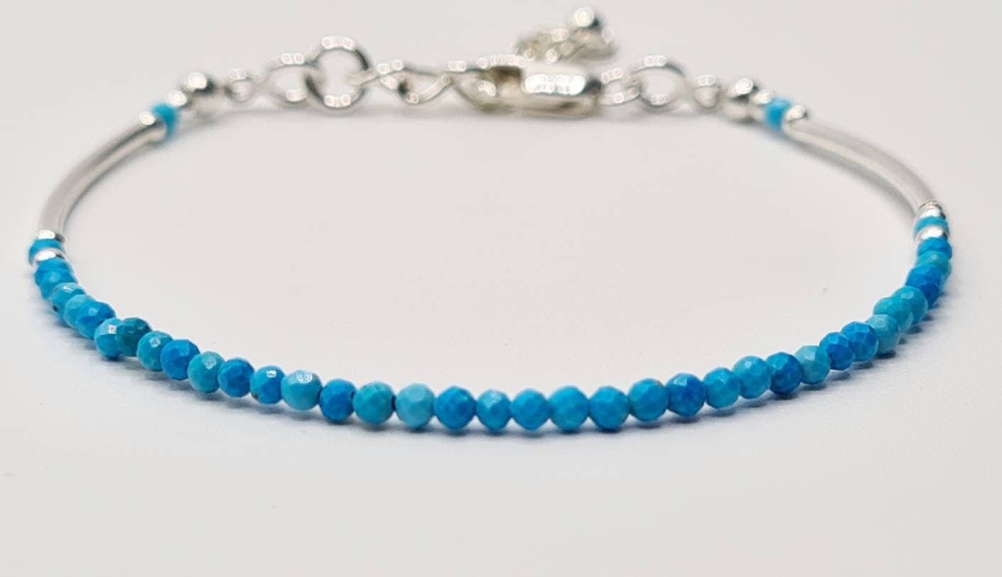 Delicate Blue Magnesite Bracelet in Sterling Silver