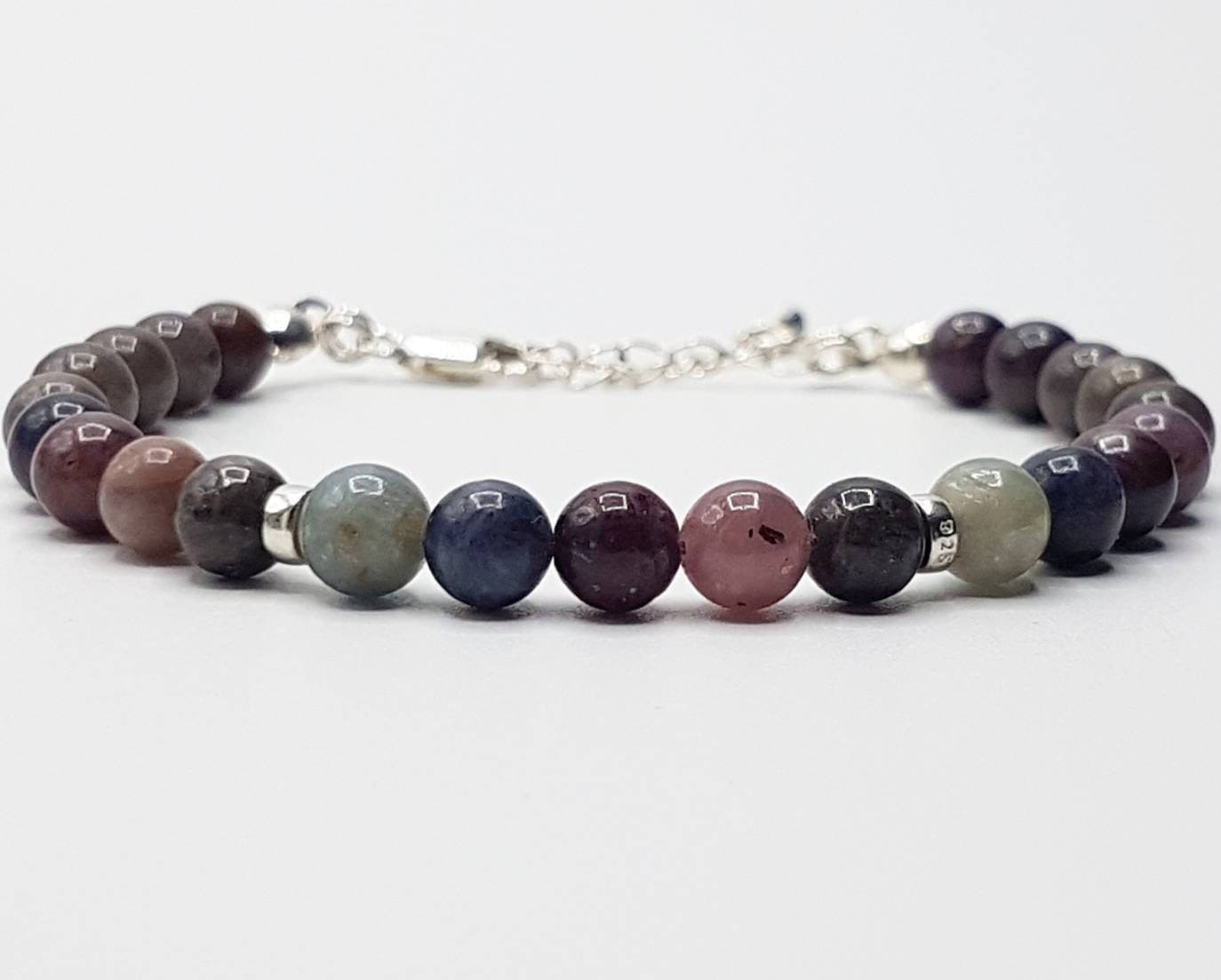 Multicolour Sapphire Bracelet in Sterling Silver