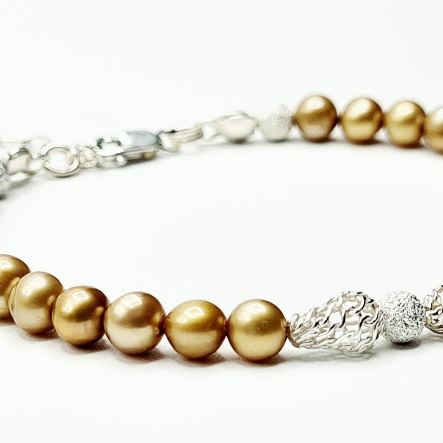 Champagne Pearl Bracelet in Sterling Silver - image 4