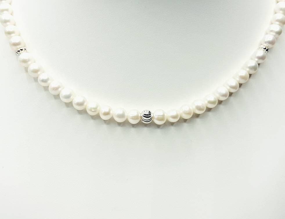 Pearl Necklace in Sterling Silver - image 3