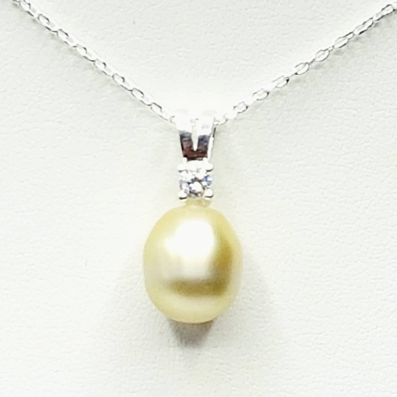 Champagne South Sea Pearl Necklace in Sterling Silver
