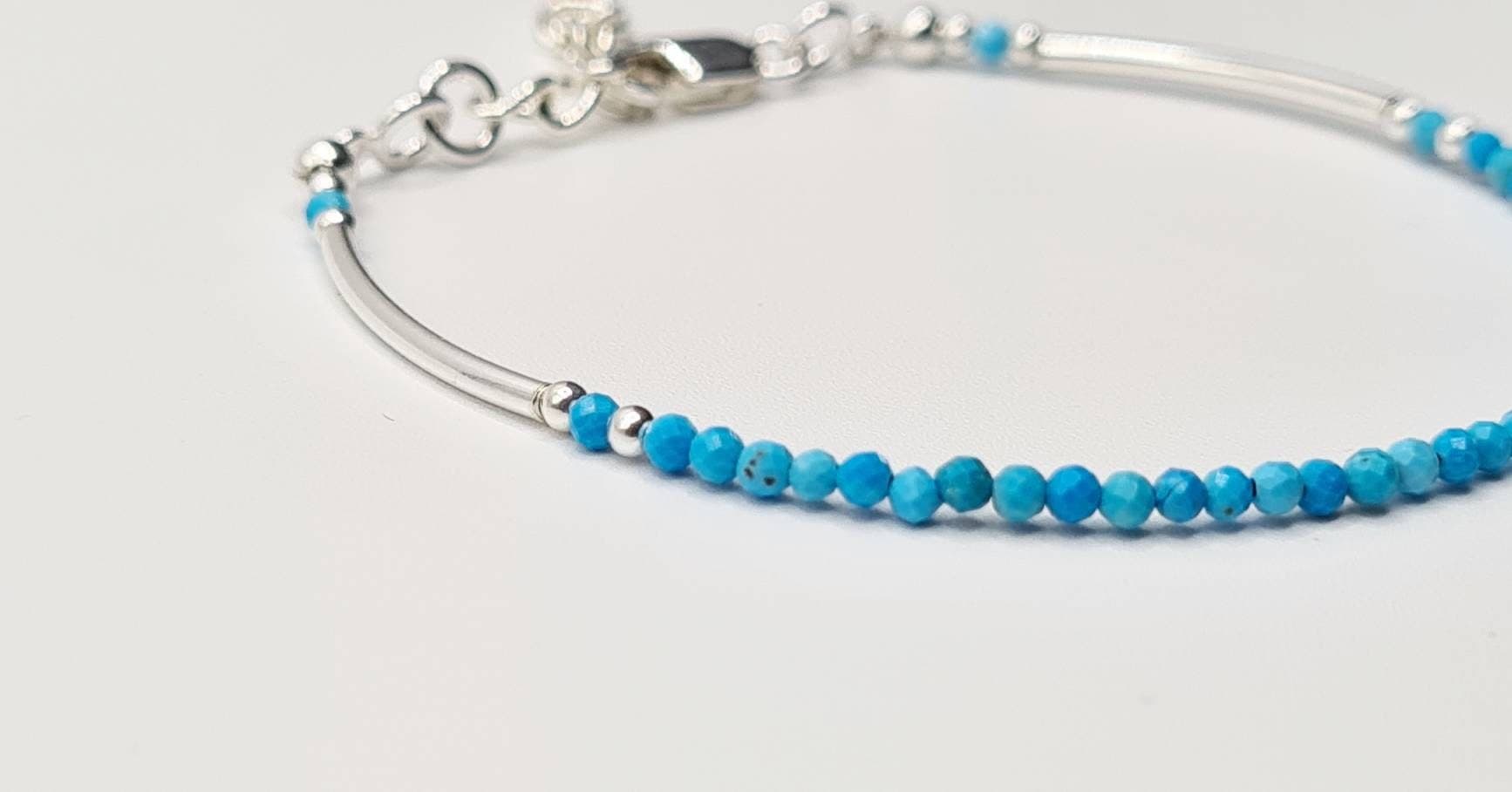 Delicate Blue Magnesite Bracelet in Sterling Silver - image 5