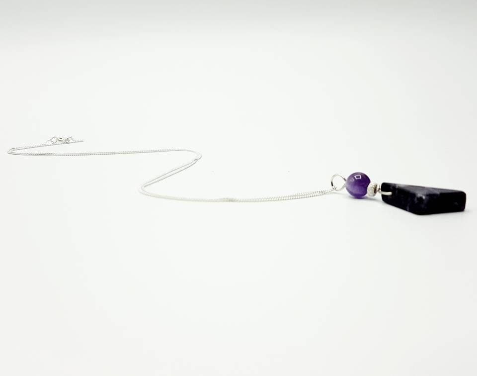 Charoite & Amethyst Necklace in Sterling Silver - image 5
