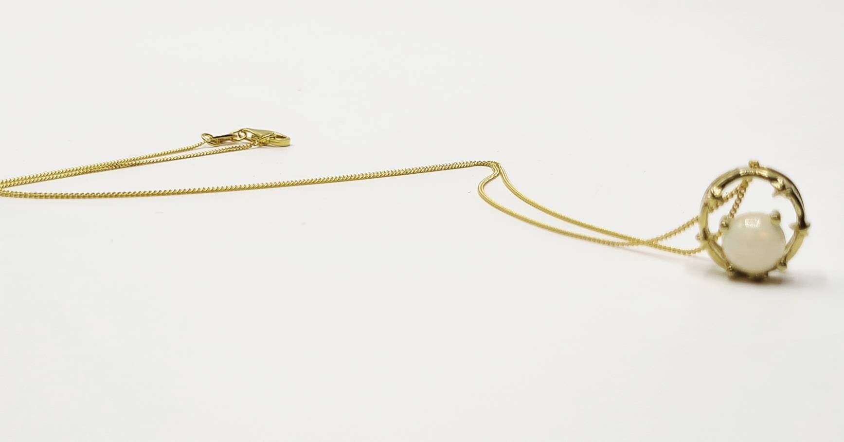 Ethiopian Opal Halo Necklace in Gold over Sterling Silver - image 3