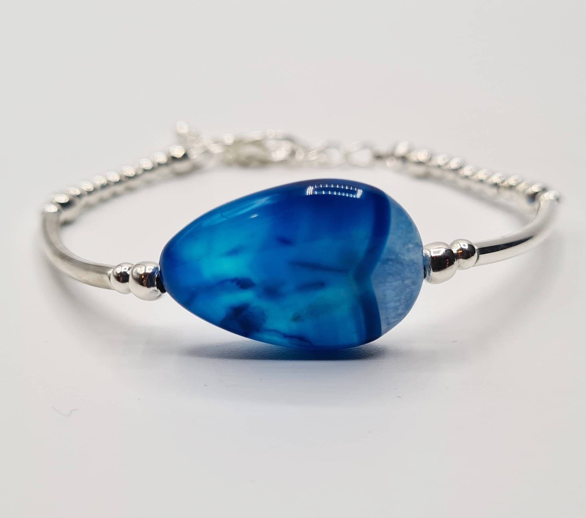 Set of 2 - Blue Pear Agate Bracelets - image 5