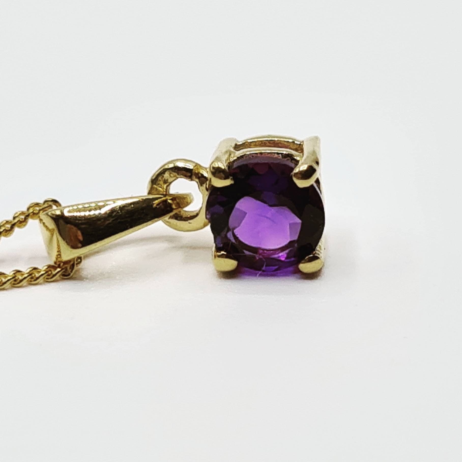 Delicate Amethyst Necklace in Gold over Sterling Silver - image 4