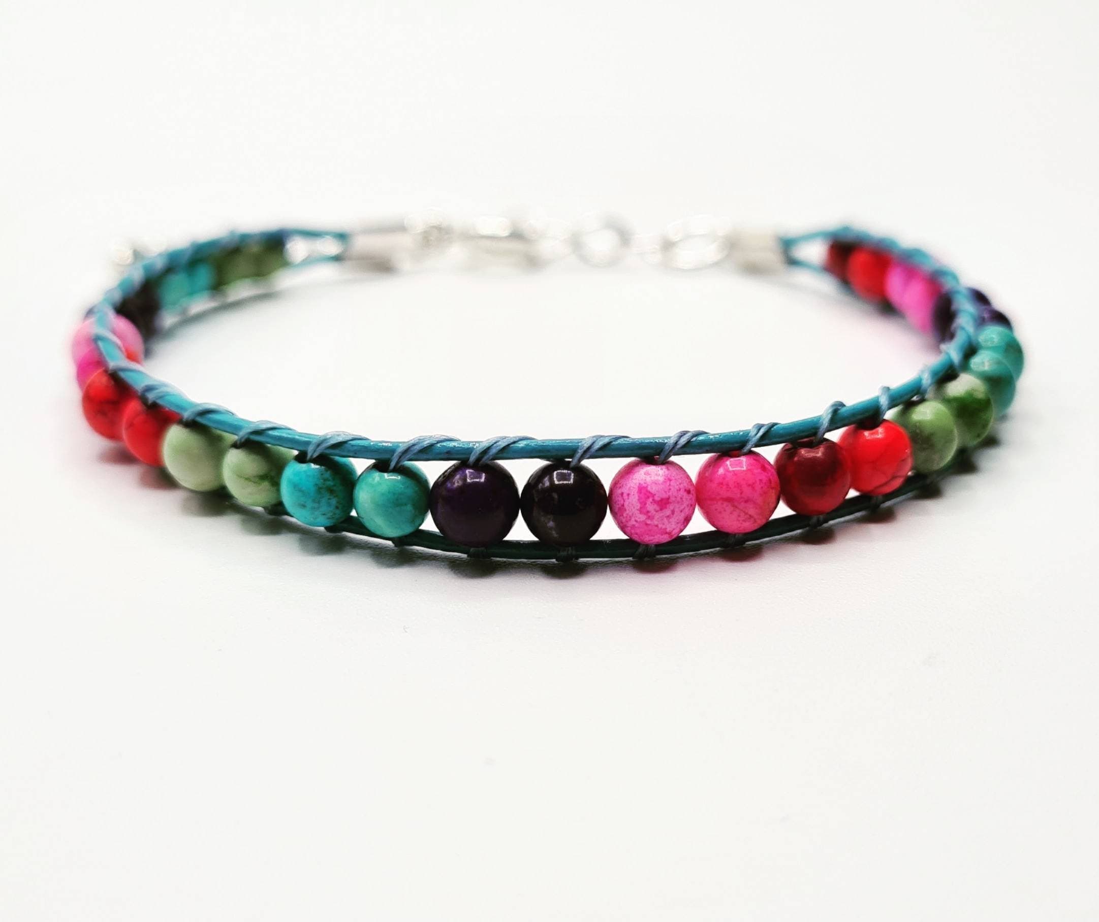 Rainbow Magnesite Single Wrap Bracelet - image 3
