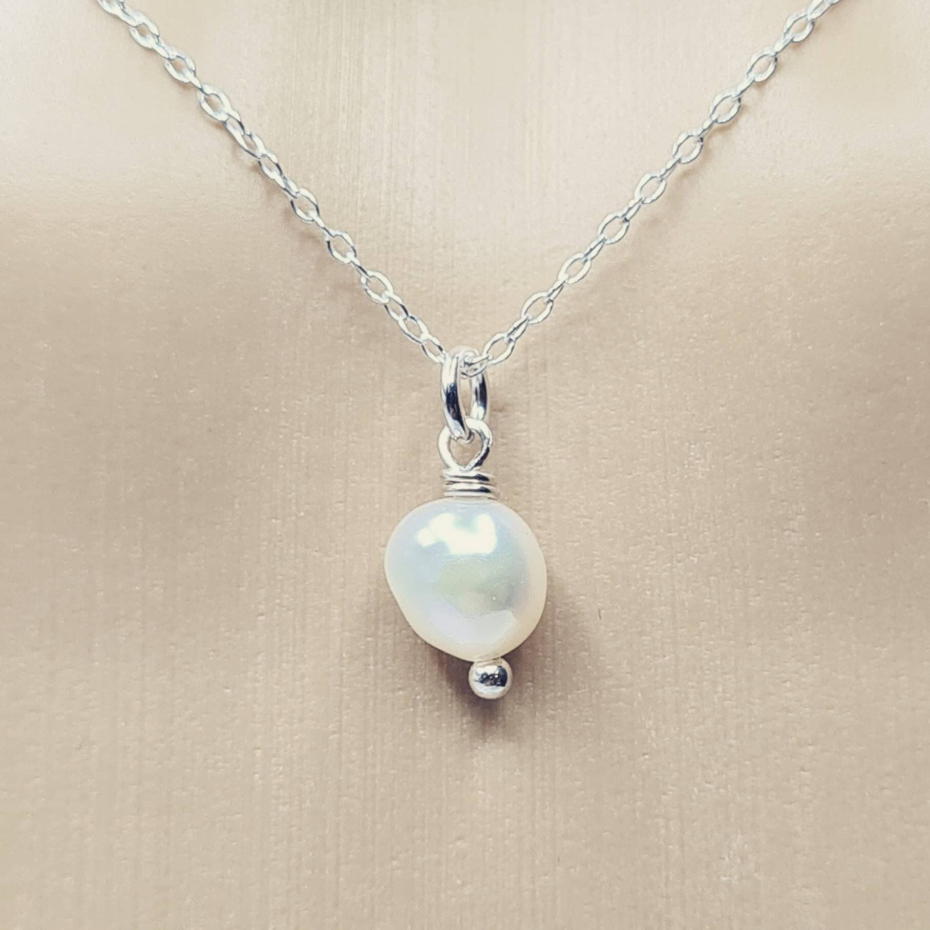Delicate Pearl Necklace in Sterling Silver - image 5