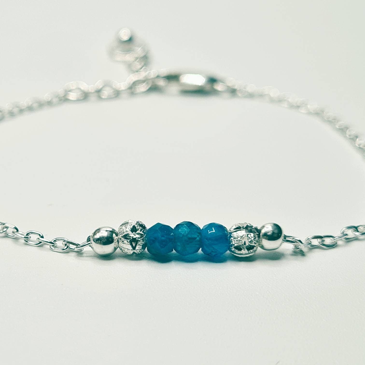 Delicate Blue Apatite Bracelet in Sterling Silver - image 5