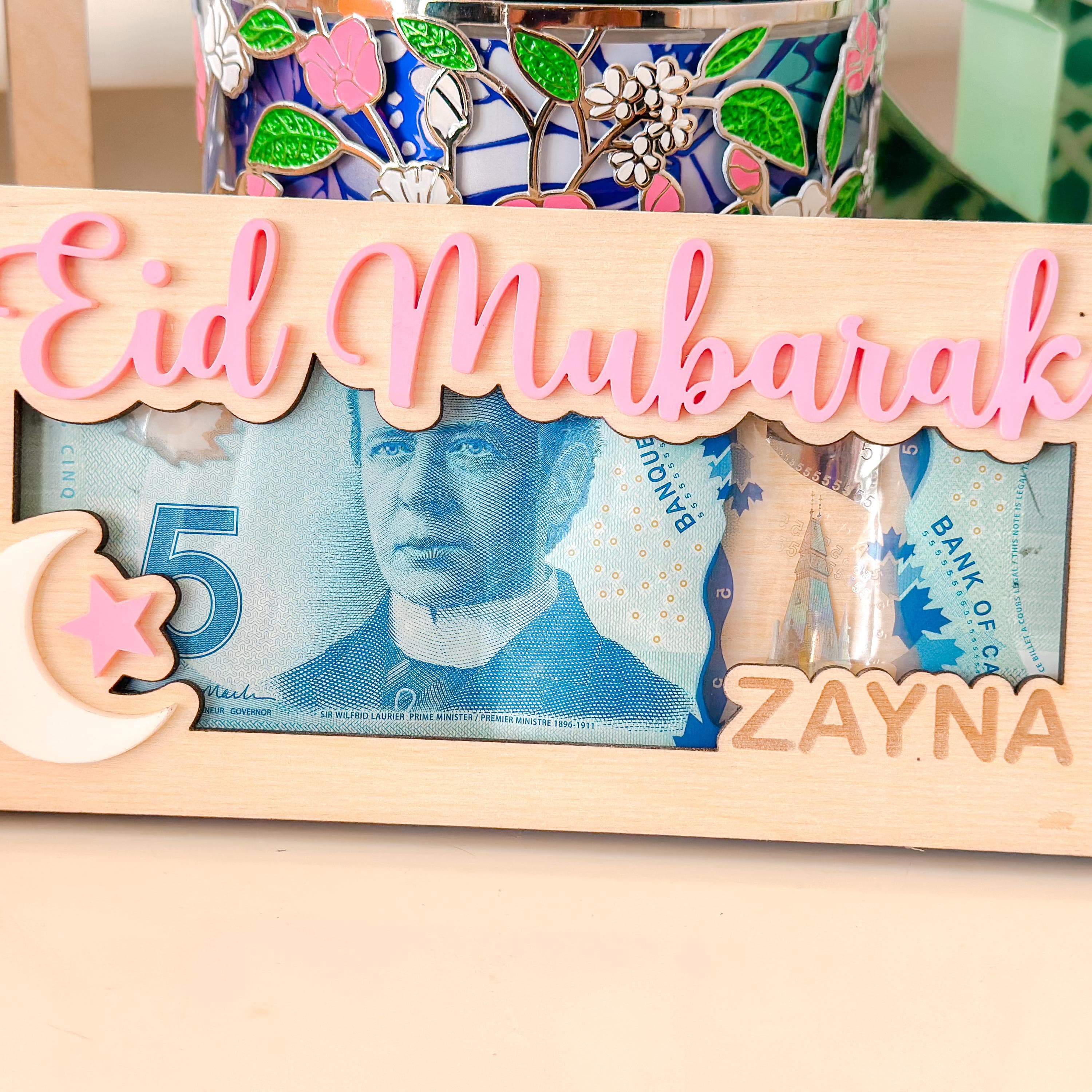 Personalized Eid Money Holder, Wooden Gift Envelope - image 2