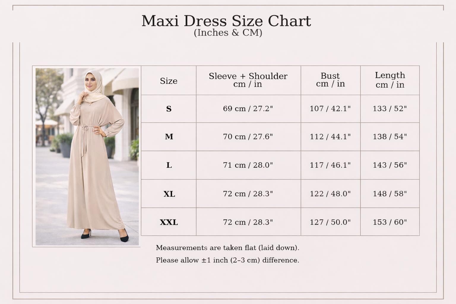 Long Sleeve Beige Maxi Dress for Women | Elegant Modest Dress | Casual Islamic Clothing | Loose Fit Abaya | Full Length Dress - image 5