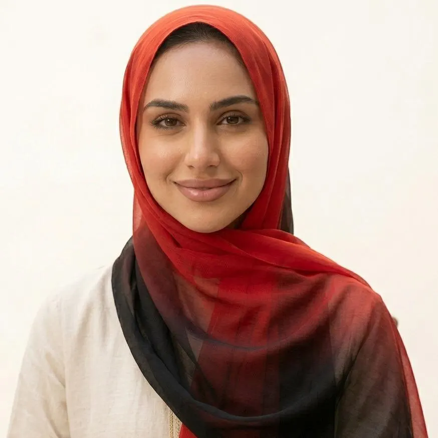 Ombre Chiffon Hijab Lightweight Soft Elegant Draping Modest Scarf