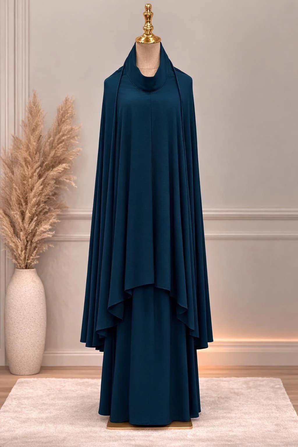 Women Prayer Set 2 Piece One Size Khimar Skirt Set Muslim Prayer Dress Modest Salah Outfit - image 5
