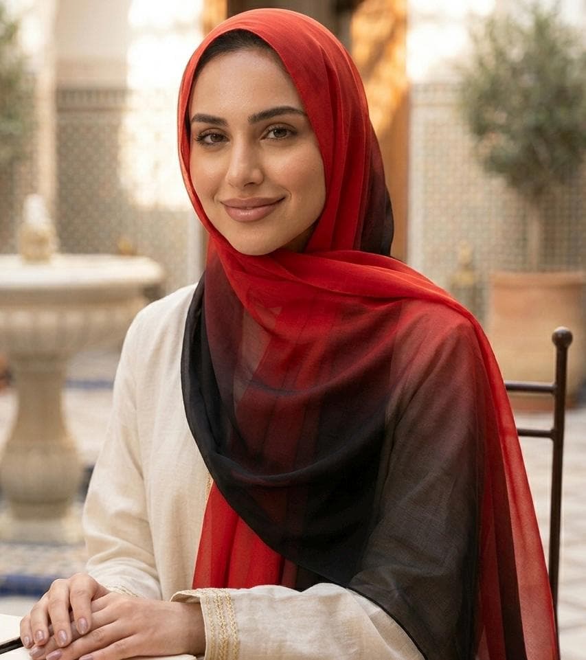 Ombre Chiffon Hijab Lightweight Soft Elegant Draping Modest Scarf - image 3