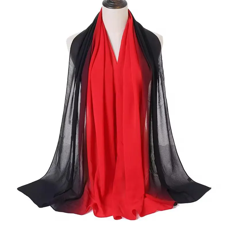 Ombre Chiffon Hijab Lightweight Soft Elegant Draping Modest Scarf - image 4