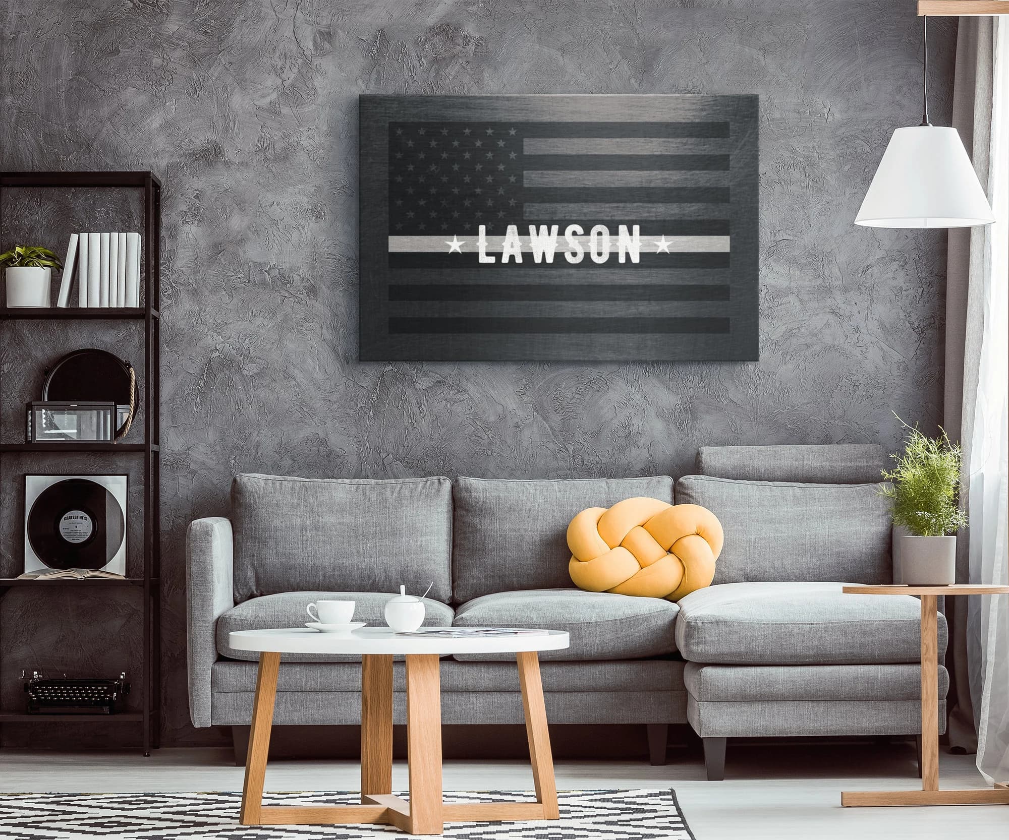 Correctional Officer | Thin Silver Line | Thin Grey Line | Thin Gray Line | Grunge Canvas Wall Art | Prison Guard
