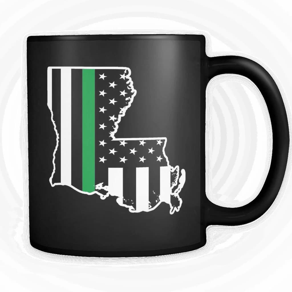 Thin Green Line, Coffee, Tea, Mug, Military, Soldier, Army, Navy, Air Force, Marines, National Guard, Louisiana, LA, Veteran, Vet, Family