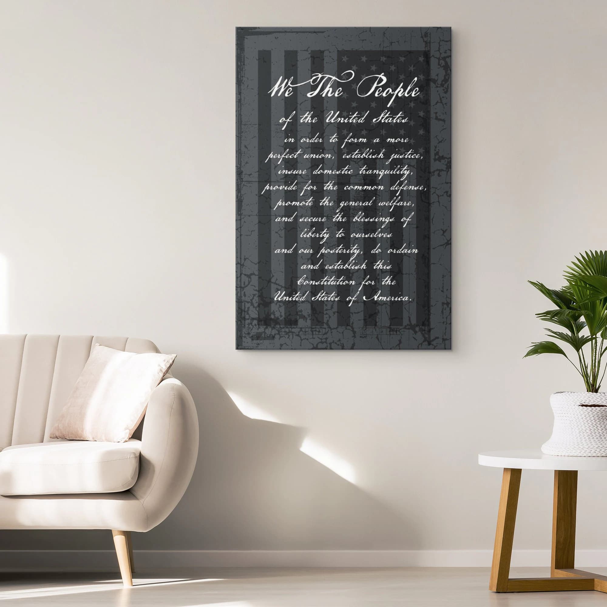 Customizable  We The People Constitution Canvas Wall Art USA Freedom Quotes About Life American Patriotic Independence Day Military