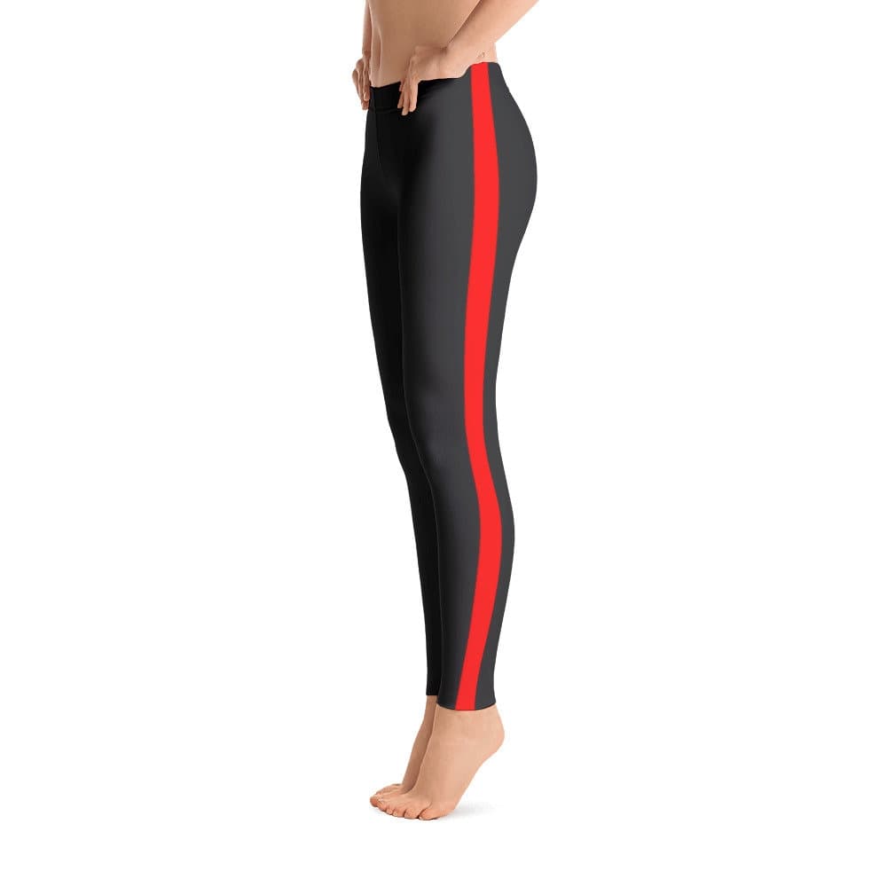 Womens | Thin Red Line | Leggings | Firefighter Gifts | Firefighter | Gym | Workout | Tights | Spandex | Running | Yoga