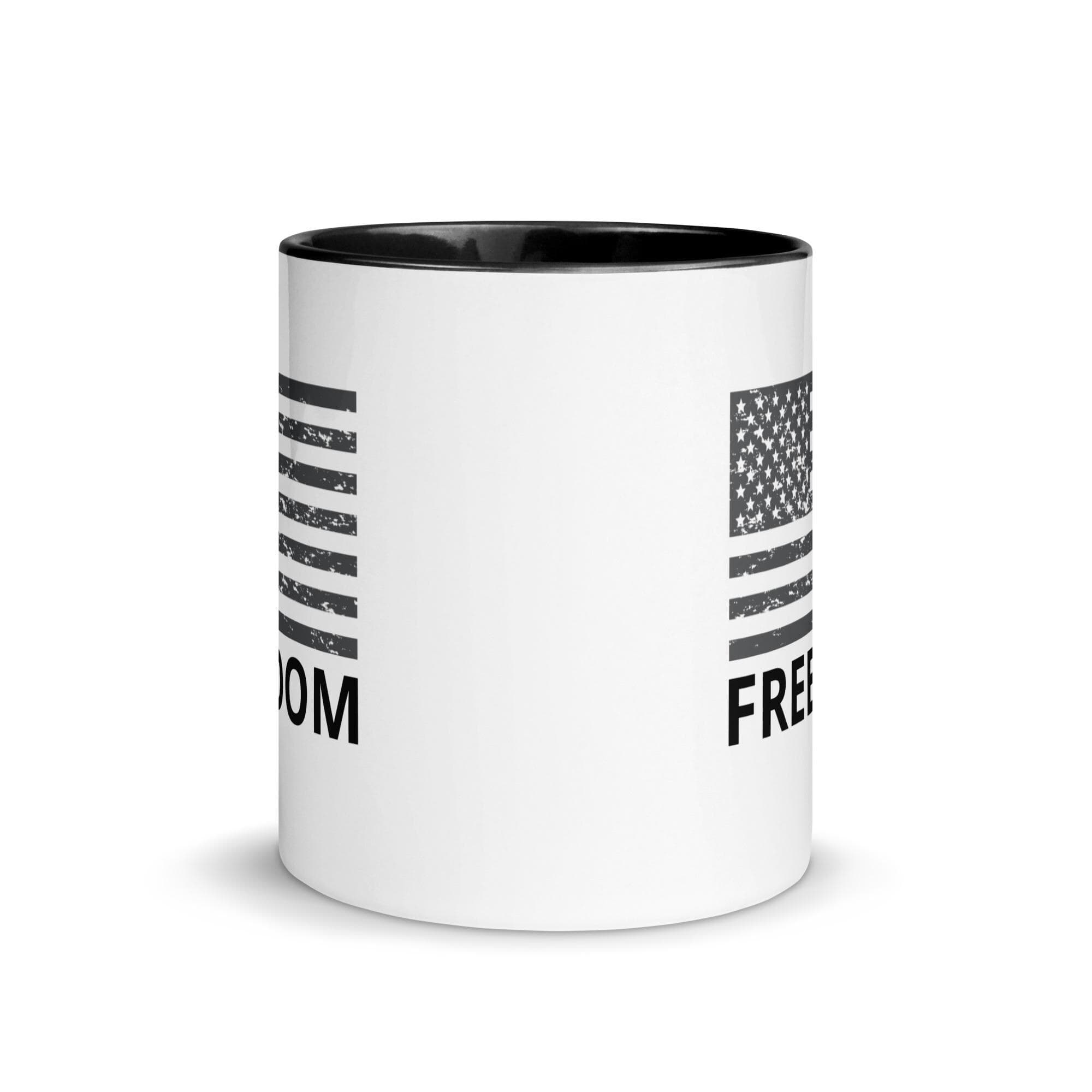 Freedom Patriotic American Flag Mug USA with Black Accent