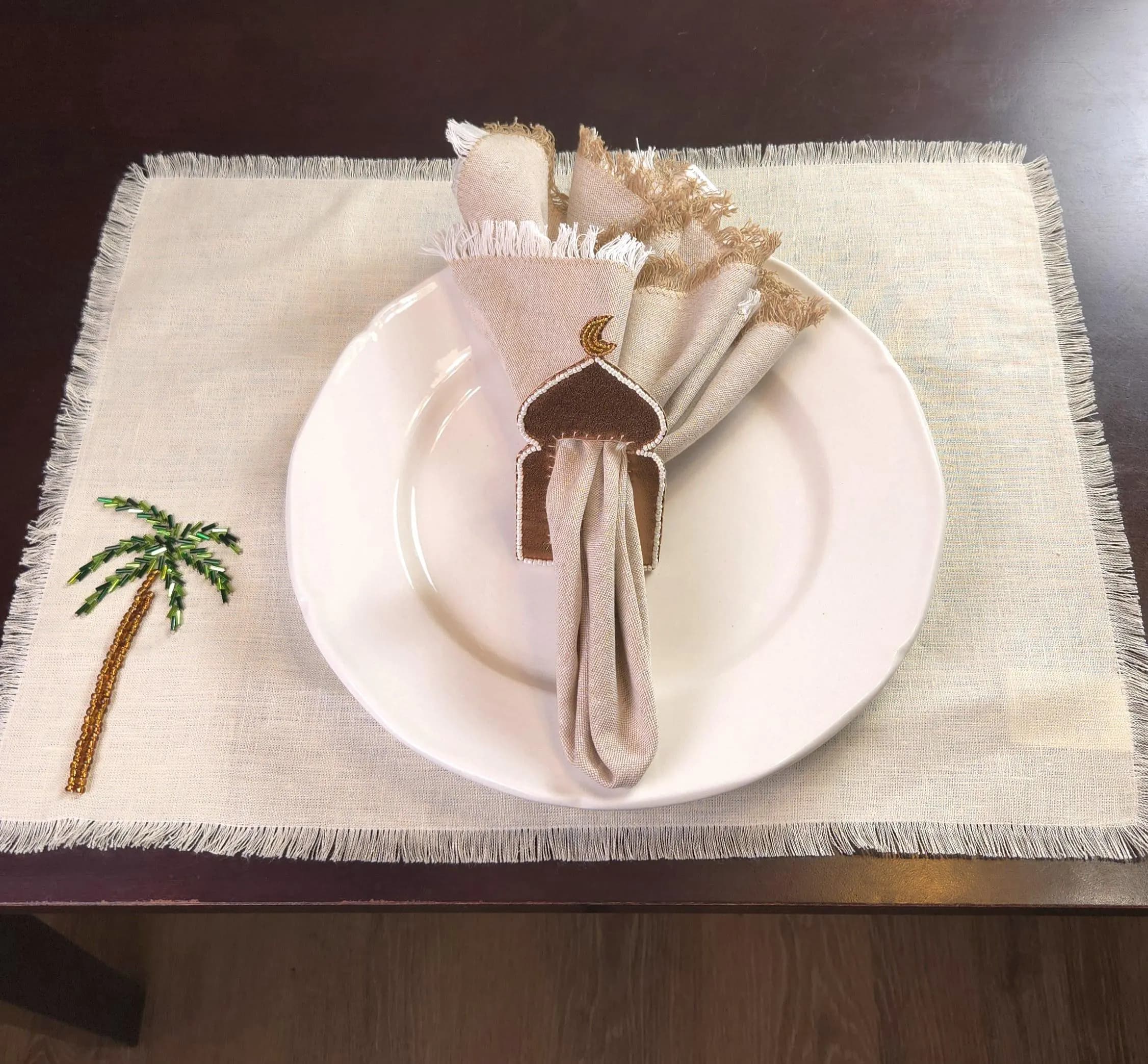 Ramadan Placemats set, Ramadan table setting, Ramadan table decor, Palm tree place mat set, Ramadan tableware, Eid table decor