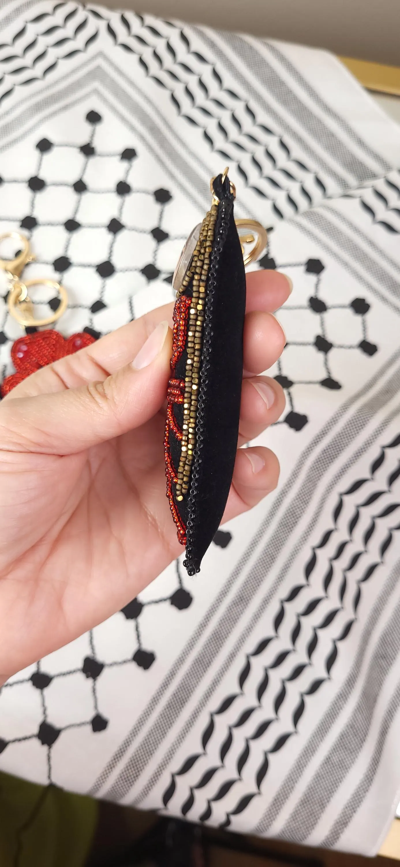 Palestinian Girl Thobe Bag Charm: Handmade Solidarity Symbol - image 3