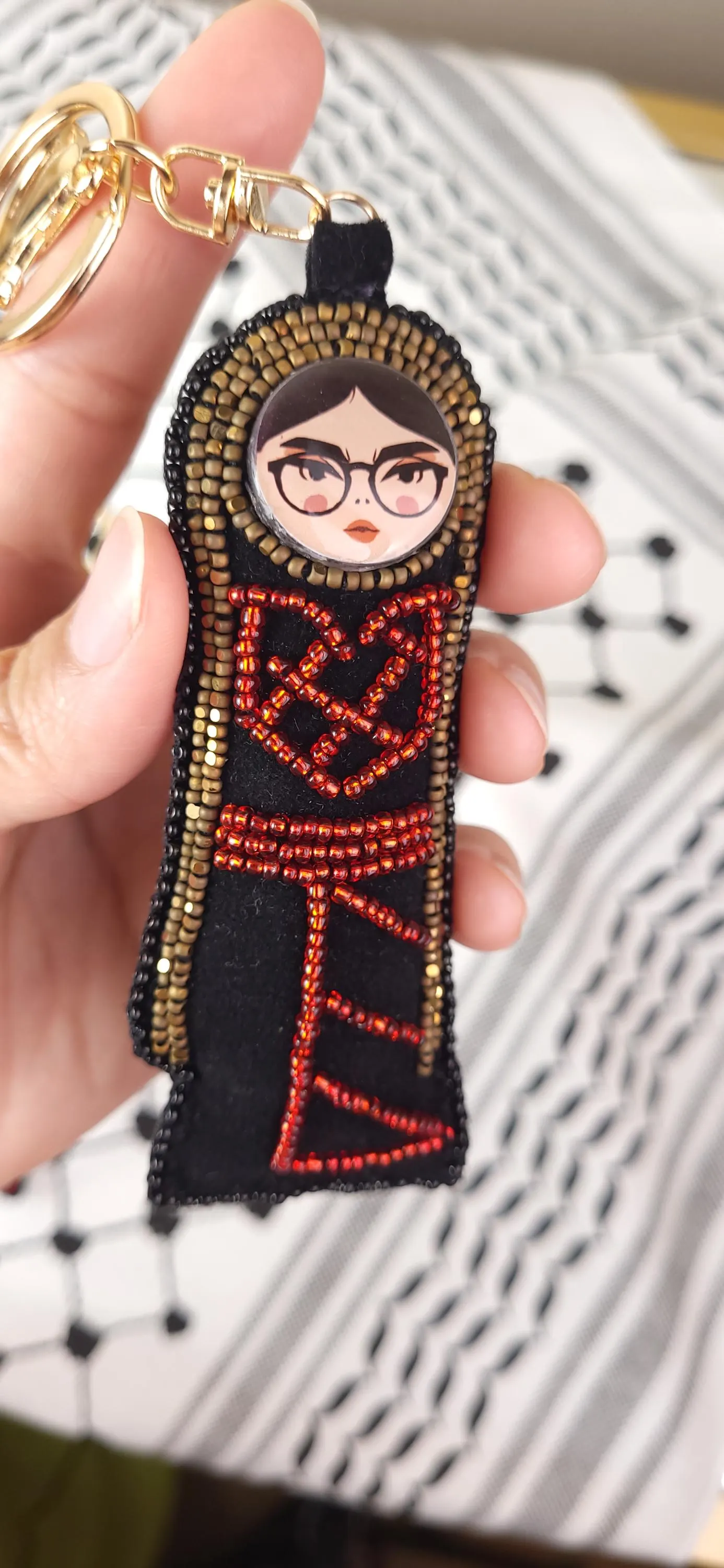 Palestinian Girl Thobe Bag Charm: Handmade Solidarity Symbol - image 5