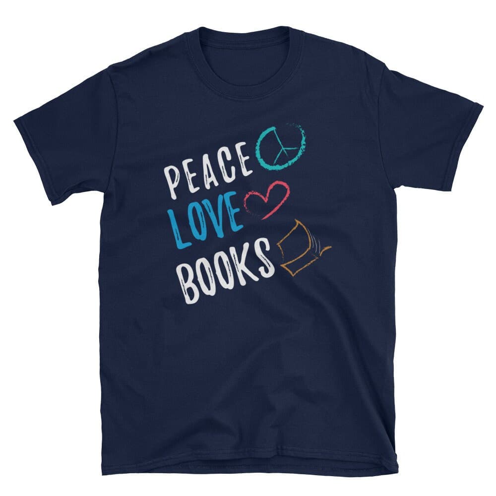 Book Shirt, Book Lover Gift, Book Lover Shirt, Bookworm Gift, Book Nerd Shirt, Teacher Shirt, Reading Shirt, Geek Shirt, Peace Love Books - image 4